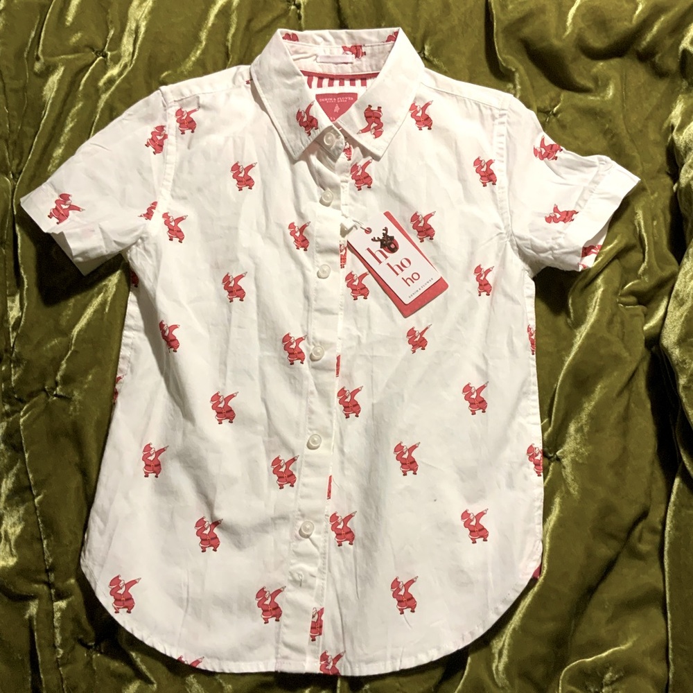 Santa Dab button down